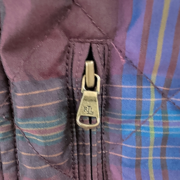 Ralph Lauren Quilted Cord Collar Equestrian Style Plaid Vest Women's Medium - Picture 6 of 15